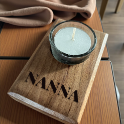 Reclaimed Iroko Tealight Holder with Personalisation