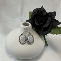 Sterling Silver Cream Quartz Earrings