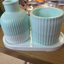 Vase and pot with tray