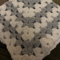 Pram/pushchair blanket grey/white