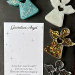 Handmade Freestanding Resin Glitter Guardian Angel Gift Image