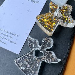 Handmade Freestanding Resin Glitter Guardian Angel Gift 1