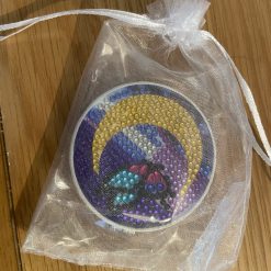 Diamond art butterfly heart compact mirror