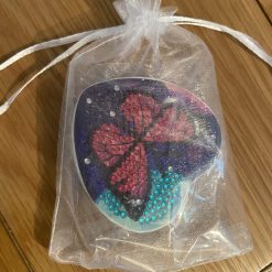 Diamond art butterfly heart compact mirror