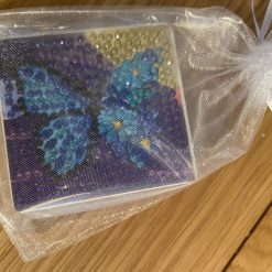 Diamond art butterfly heart compact mirror