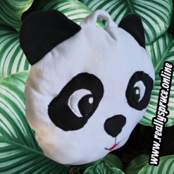 Panda Round Pillow – 40cm Fleece Plush Cushion,  Animal Pillow, Panda Lovers