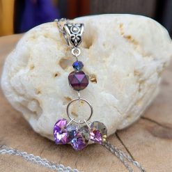 Purple sparkly heart jewellery set