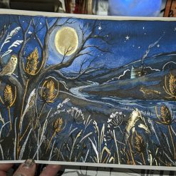 'The Nightshift' Embellished Original Art Watercolour Print