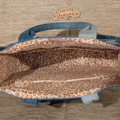 Denim & leopard print tote style handbag 6 Denim & leopard print tote style handbag 6