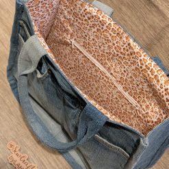 Denim & leopard print tote style handbag 4 Denim & leopard print tote style handbag 4