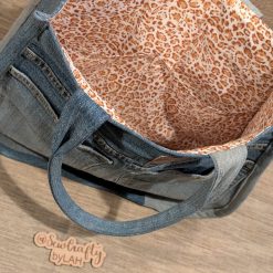 Denim & leopard print tote style handbag 3 Denim & leopard print tote style handbag 3