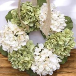 Green and white hydrangeas Wreath