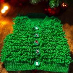 Loopy Pattern Baby Christmas Gilet -  0-3months