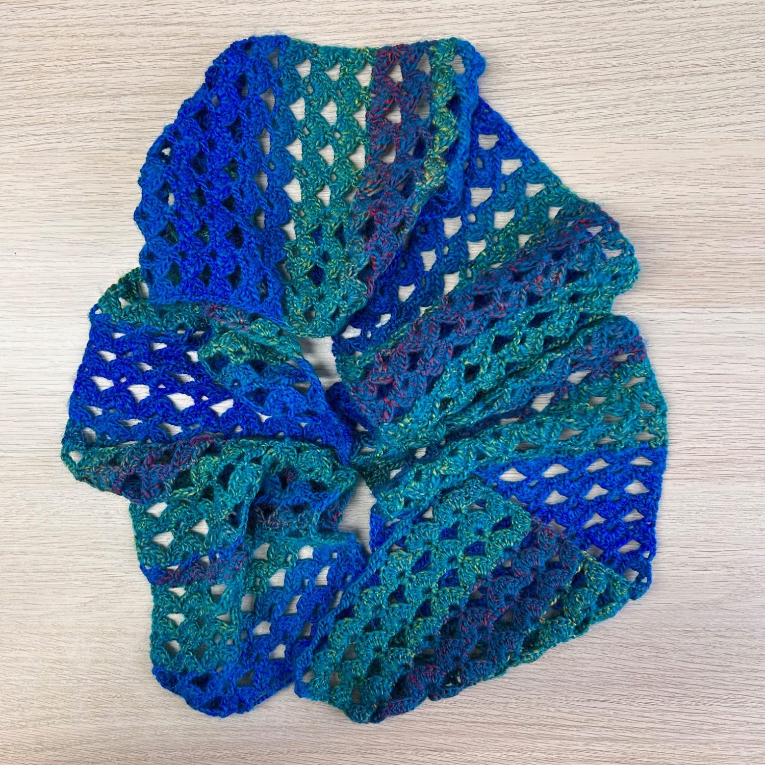 Scarf - Crochet Blue/Green Scarf - Crochet Blue/Green