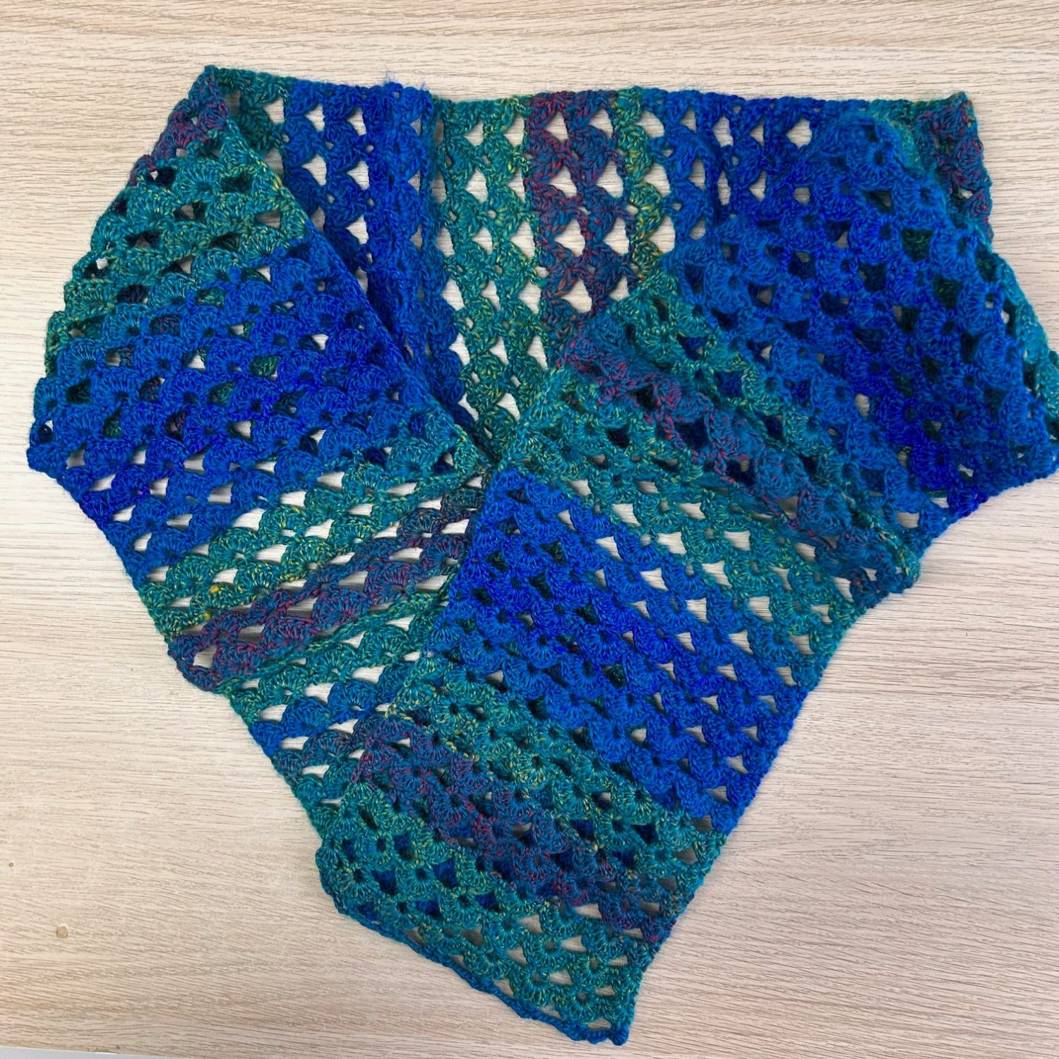 Scarf - Crochet Blue/Green Scarf - Crochet Blue/Green