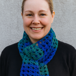 Scarf - Crochet Blue/Green