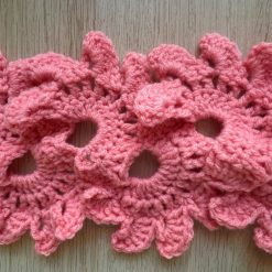 Scarf - Crochet Floral Fan - Pink 1 Scarf - Crochet Floral Fan - Pink 1