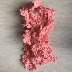 Scarf - Crochet Floral Fan - Pink 2 Scarf - Crochet Floral Fan - Pink 2
