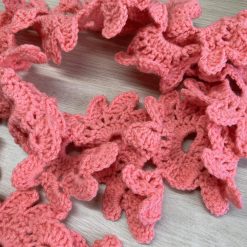 Scarf - Crochet Floral Fan - Pink 3 Scarf - Crochet Floral Fan - Pink 3