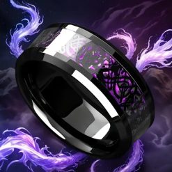 304L Stainless steel Wedding Ring With Crushed Synthesis