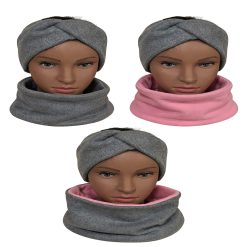 Fleece Snood & Headband Set | Handmade Winter Bundle | Twisted Ear Warmer & Neck Warmer | Cozy Matching Winter Accessories