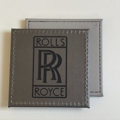 Single Car Rolls Royce Custom Engraved Leatherette Coaster Silver. Man Cave Desk Gift