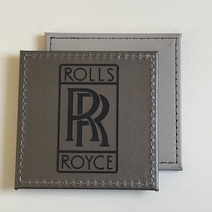 Single Car Rolls Royce Custom Engraved Leatherette Coaster Silver. Man Cave Desk Gift Single Car Rolls Royce Custom Engraved Leatherette Coaster Silver. Man Cave Desk Gift