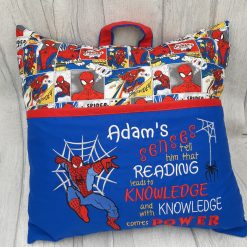Cushion Handmade Spiderman Personalised Pocket/Reading Pillow