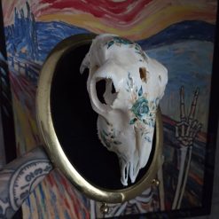 🌿 Emerald – Vintage Framed REALSkull with Floral Details 🌿 8