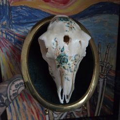 🌿 Emerald – Vintage Framed REALSkull with Floral Details 🌿 7