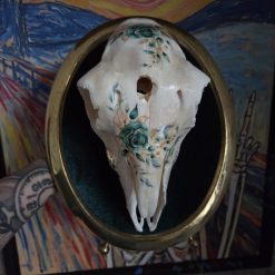 🌿 Emerald – Vintage Framed REALSkull with Floral Details 🌿 5