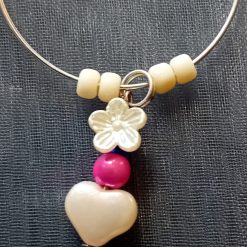 Heart & Flower Glass Charm