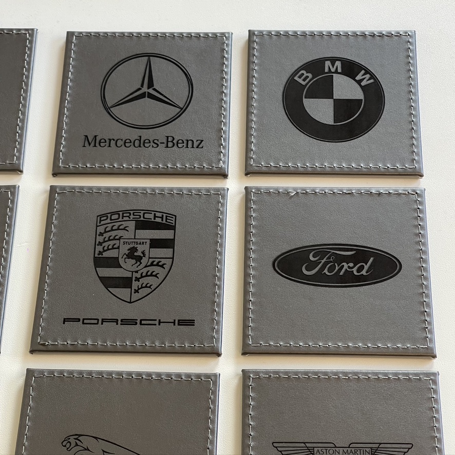 Single Car Rolls Royce Custom Engraved Leatherette Coaster Silver. Man Cave Desk Gift Single Car Rolls Royce Custom Engraved Leatherette Coaster Silver. Man Cave Desk Gift