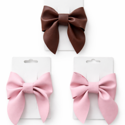 🎀 Classic Faux Leather Bow Hair Clip