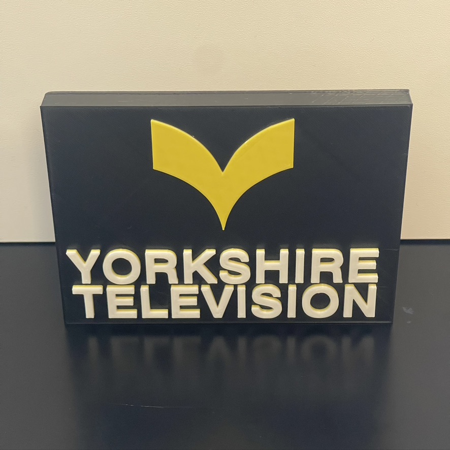 Yorkshire Television TV 3D plaque Shelf / Desk Autistic Autism ADHD Sensory Gift Yorkshire Television TV 3D plaque Shelf / Desk Autistic Autism ADHD Sensory Gift