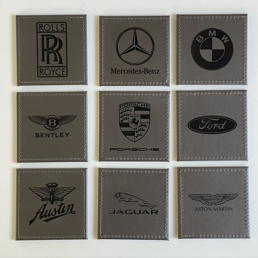 Single Car Rolls Royce Custom Engraved Leatherette Coaster Silver. Man Cave Desk Gift Single Car Rolls Royce Custom Engraved Leatherette Coaster Silver. Man Cave Desk Gift