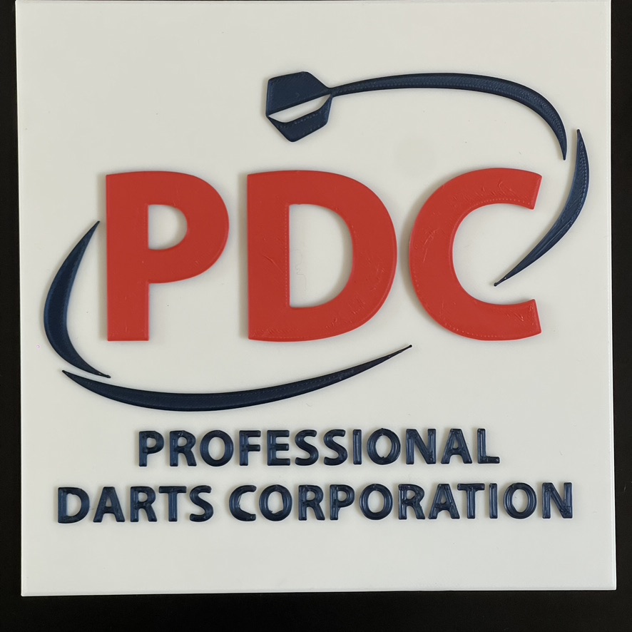 3D Printed PDC Darts Sign Plaque Darts gift for Home Bar Pub Man-cave 3D Printed PDC Darts Sign Plaque Darts gift for Home Bar Pub Man-cave