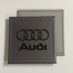 Single Audi Custom Engraved Leatherette Coaster Silver Man Desk Gift