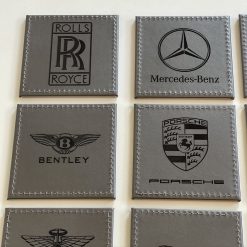 Single Car Rolls Royce Custom Engraved Leatherette Coaster Silver. Man Cave Desk Gift 1 Single Car Rolls Royce Custom Engraved Leatherette Coaster Silver. Man Cave Desk Gift 1
