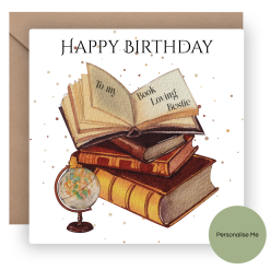 Personalised Book Lover Birthday Card 1 Personalised Book Lover Birthday Card 1