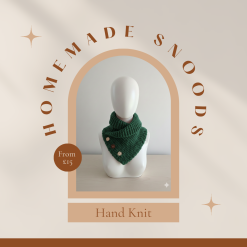 Bottle Green Snood with Wooden Button Detail - Adult