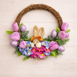 A Purple Bunny Wreath