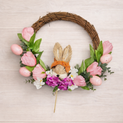 A Pink Bunny Wreath