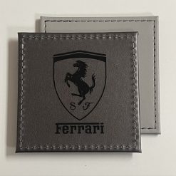 Single Ferrari Custom Engraved Leatherette Coaster Silver Man Desk Gift