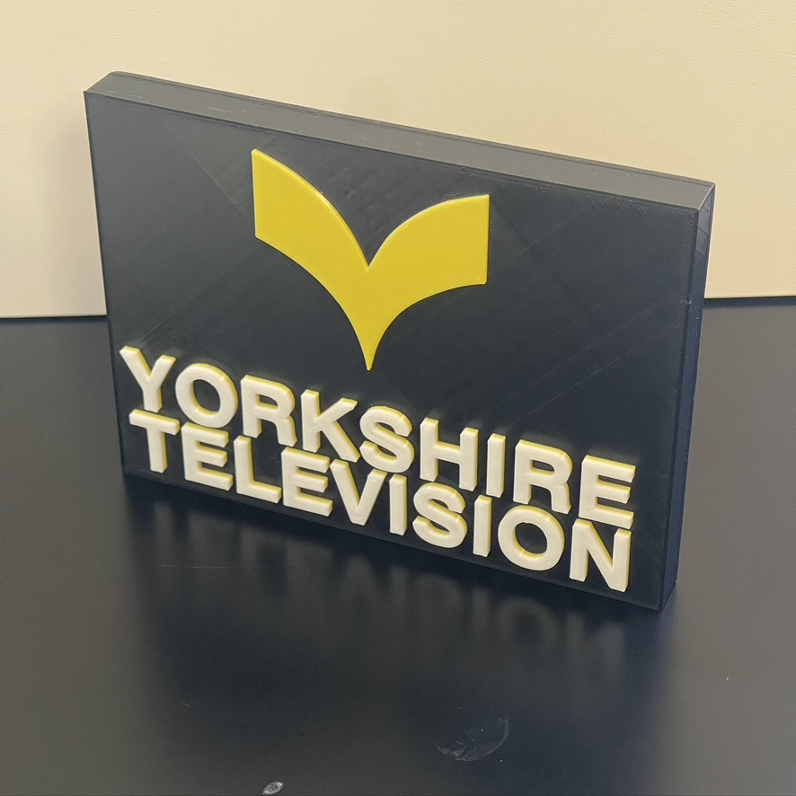 Yorkshire Television TV 3D plaque Shelf / Desk Autistic Autism ADHD Sensory Gift Yorkshire Television TV 3D plaque Shelf / Desk Autistic Autism ADHD Sensory Gift