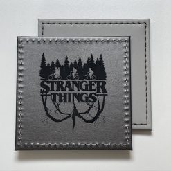 Set Of 4 Custom Stranger Things Leatherette Drink Mats /Coasters Silver Gift Set 5