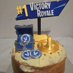 cake toppers/game sign victory royale/chest/crown/pet inspired by fortnite