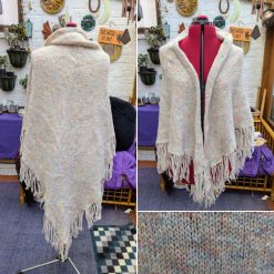 Hand knitted shawl - cream