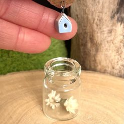 Miniature handmade ceramic house dangling in a sweet glass jar (Copy) 4