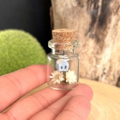 Miniature handmade ceramic house dangling in a sweet glass jar (Copy)
